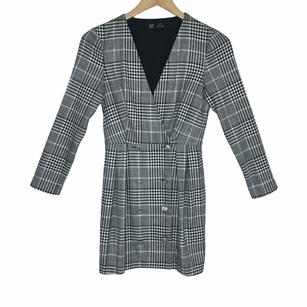 Zara Plaid Blazer Mini Dress (XS)